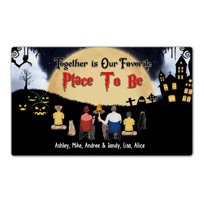 Together Is Our Favorite Place To Be - Halloween Personalized Gifts Custom Camping Doormat For Family, Camping Lovers