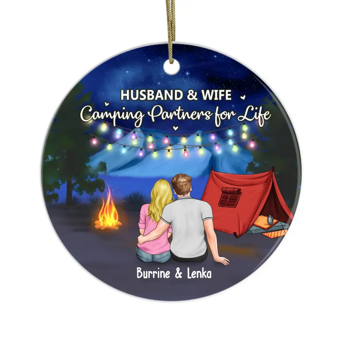 Husband Wife Camping Partners For Life - Personalized Gifts Custom Camping Ornament For Couples, Camping Lovers