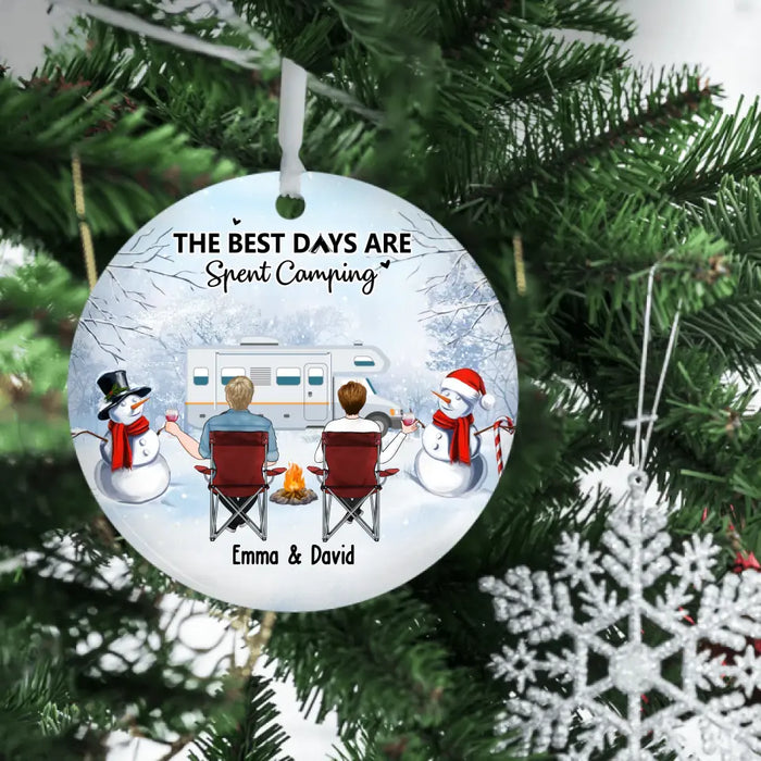 The Best Days Are Spent Camping - Personalized Christmas Gifts Custom Camping Ornament For Family For Couples, Camping Lovers