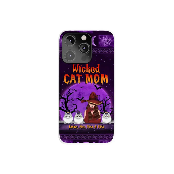 Wicked Cat Mom - Personalized Gifts for Halloween Phone Case for Cat Mom and Cat Lovers