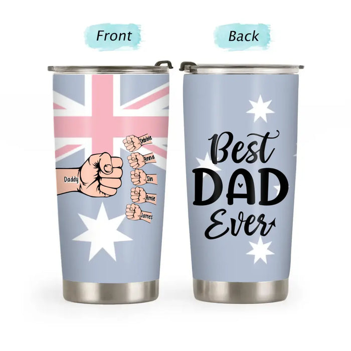 Best Dad Ever Australia Flag - Personalized Gifts Custom Father's Day Tumbler For Dad