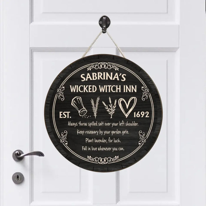 Wicked Witch Inn Est 1692 - Personalized Gifts Custom Halloween Door Sign For Witches