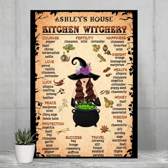 Witch Custom Kitchen Witchery - Personalized Poster For Her, Halloween Wall Art For Witches
