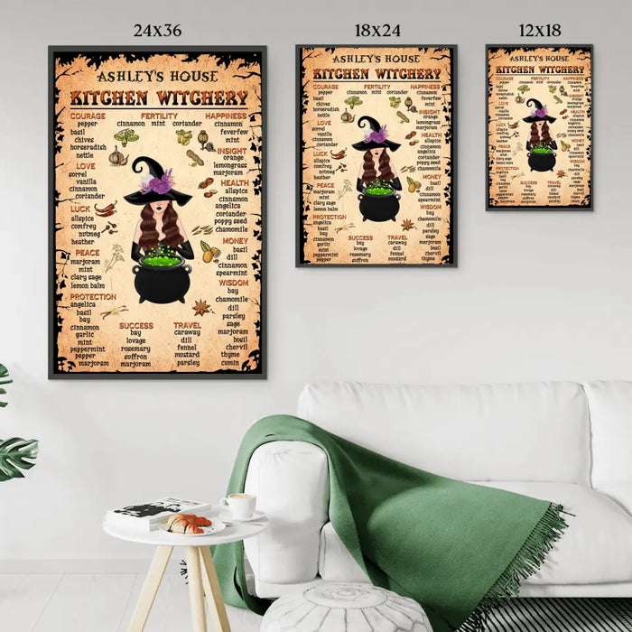 Witch Custom Kitchen Witchery - Personalized Poster For Her, Halloween Wall Art For Witches