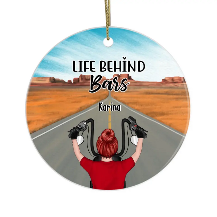 Life Behind Bars - Personalized Gifts Custom Motorcycle Ornament For Bikers, Motorcycle Lovers