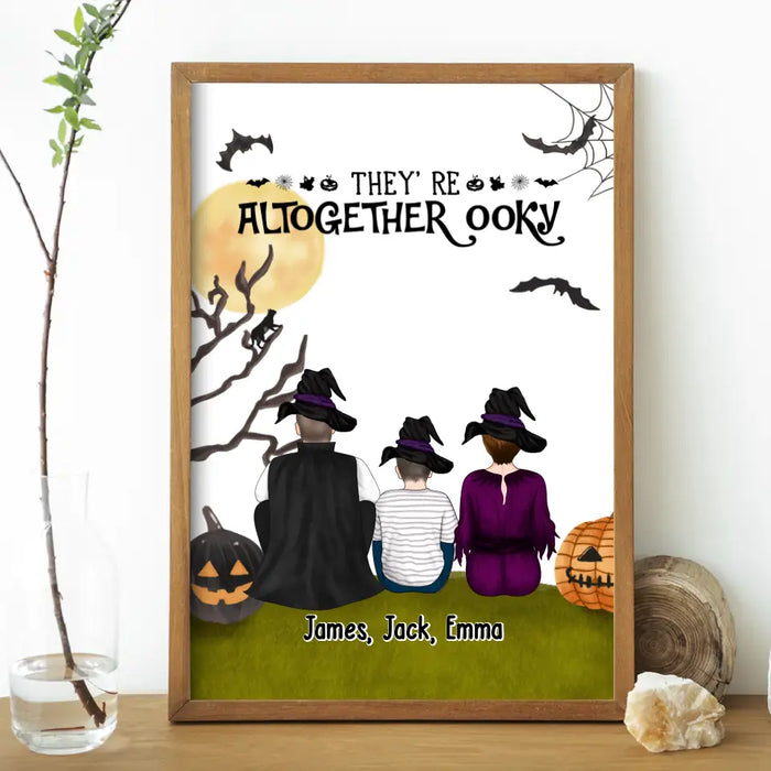 Personalized Posters, They're Altogether Ooky, Witch And Wizard, Gifts For Halloween Family
