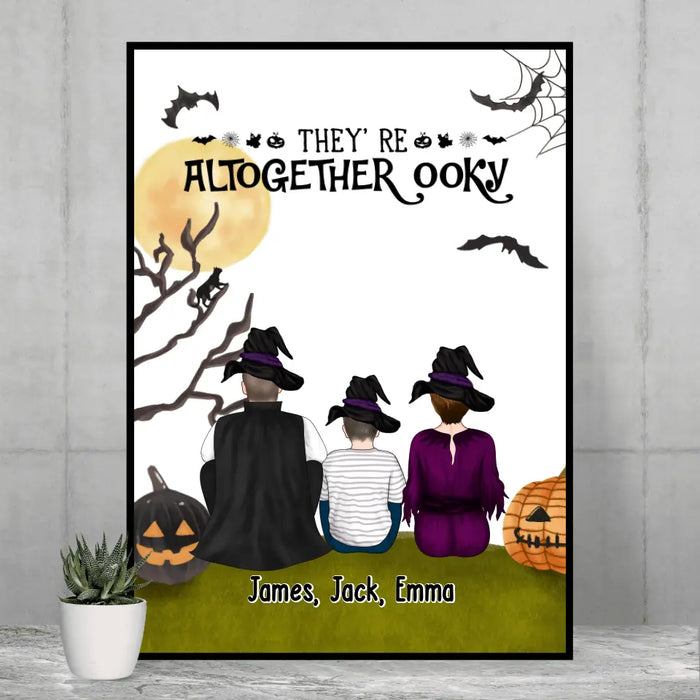Personalized Posters, They're Altogether Ooky, Witch And Wizard, Gifts For Halloween Family