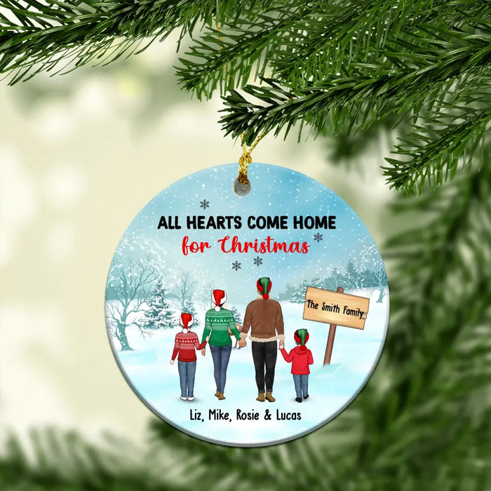 All Hearts Come Home For Christmas - Personalized Gifts Christmas Custom Ornament For Family