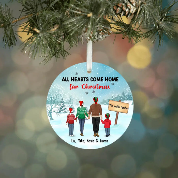 All Hearts Come Home For Christmas - Personalized Gifts Christmas Custom Ornament For Family