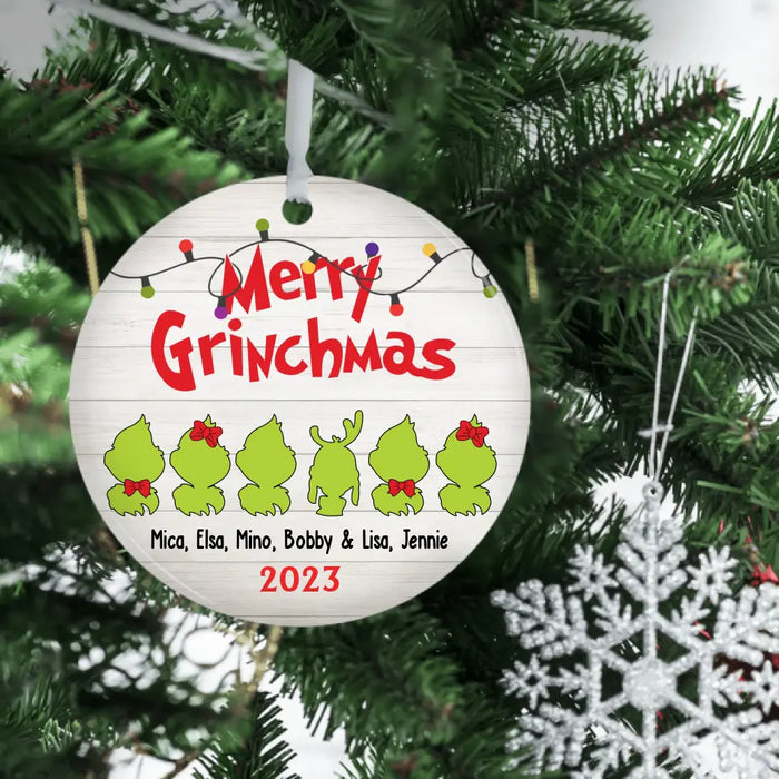 Merry Grinchmas - Personalized Christmas Gifts Custom Ornament For Family