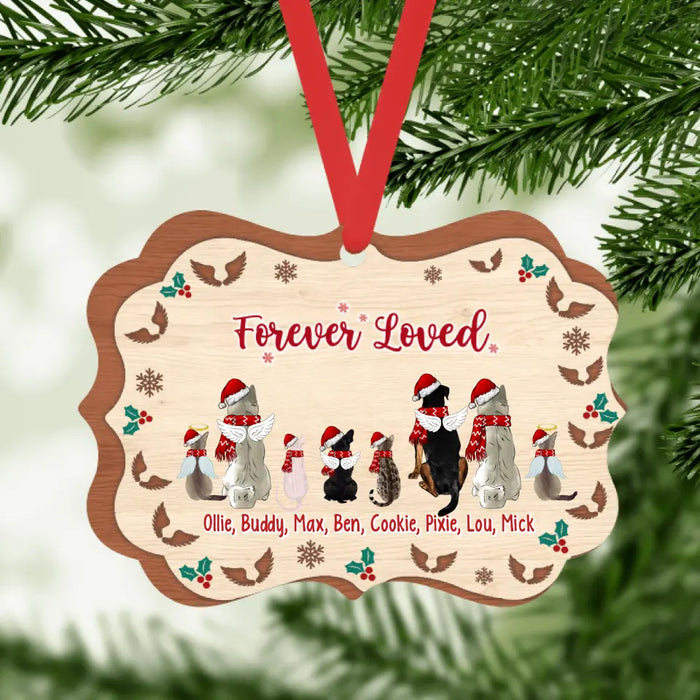 Personalized Custom Ornament for Dog/Cat Lovers - Forever Loved, Up to 8 Pets, Memorial Gifts