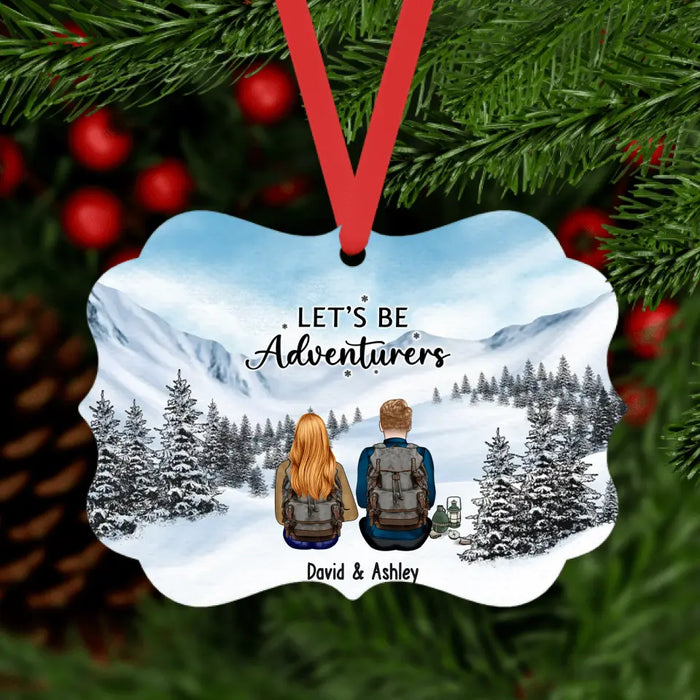 Let's Be Adventurers - Personalized Gifts Custom Hiking Ornament For Couples, Hiking Lovers