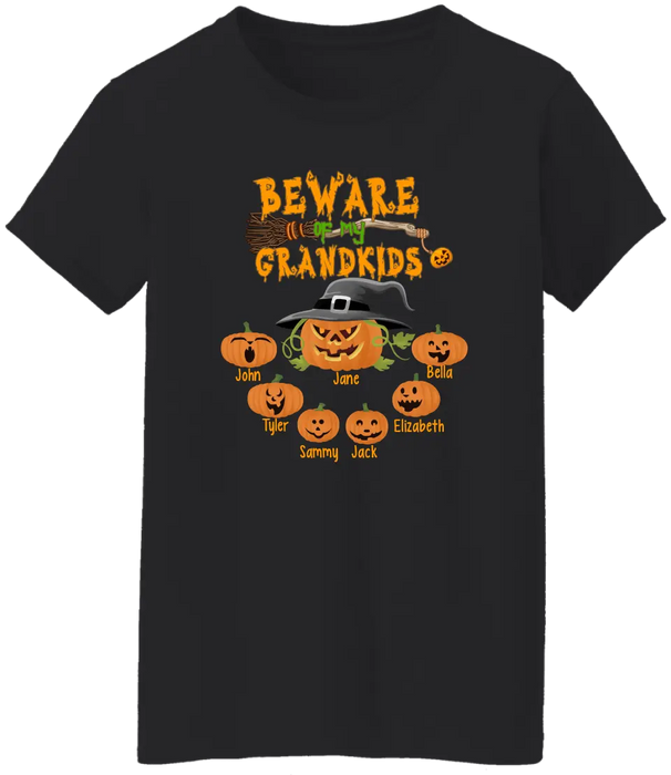 Beware of My Grandkids - Personalized Gifts Custom Family Shirt for Mom for Grandma, Family Gifts