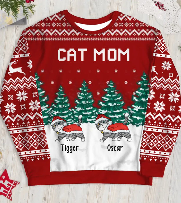Merry Catmas - Personalized Custom Unisex Ugly Christmas Sweater, Christmas Gift Cat Lovers