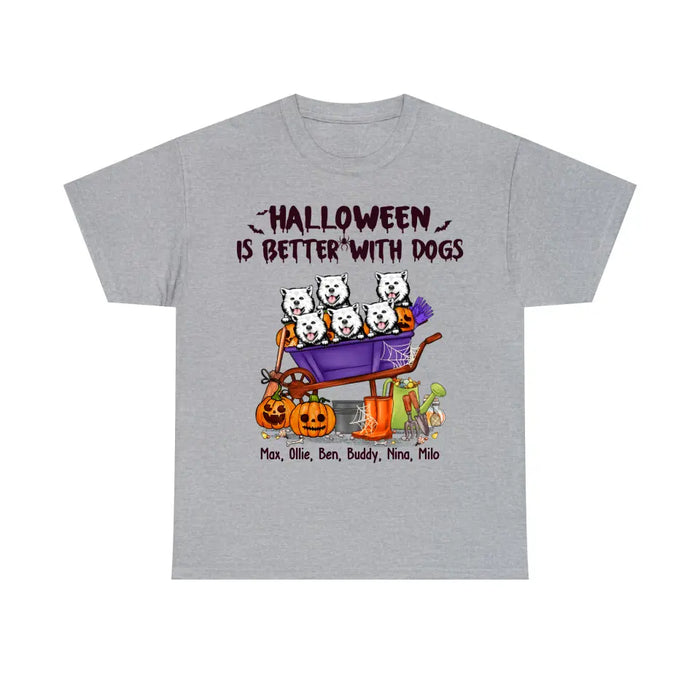 Personalized Shirt, Up To 6 Dogs, Halloween Is Better With Dogs, Gift for Dog Lovers