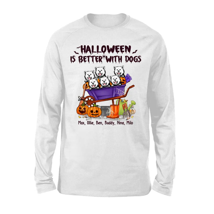 Personalized Shirt, Up To 6 Dogs, Halloween Is Better With Dogs, Gift for Dog Lovers