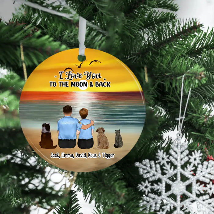 You, Me, and the Dogs - Personalized Gifts Custom Ornament For Firefighter, Nurse, Doctor, Police Officer, Military Couples, For Pet Lovers