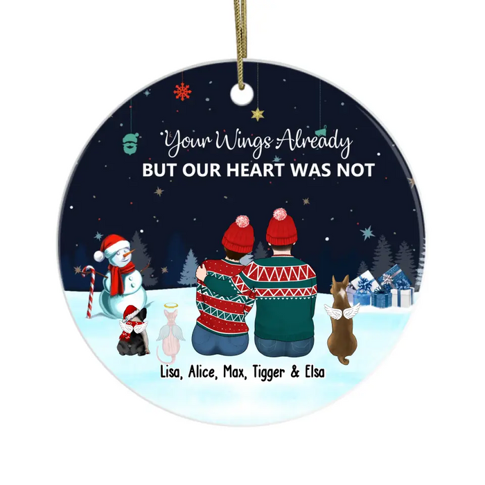 Your Wings Already, But Our Heart Was Not - Personalized Christmas Gifts Custom Ornament, Pet Loss Sympathy Gift