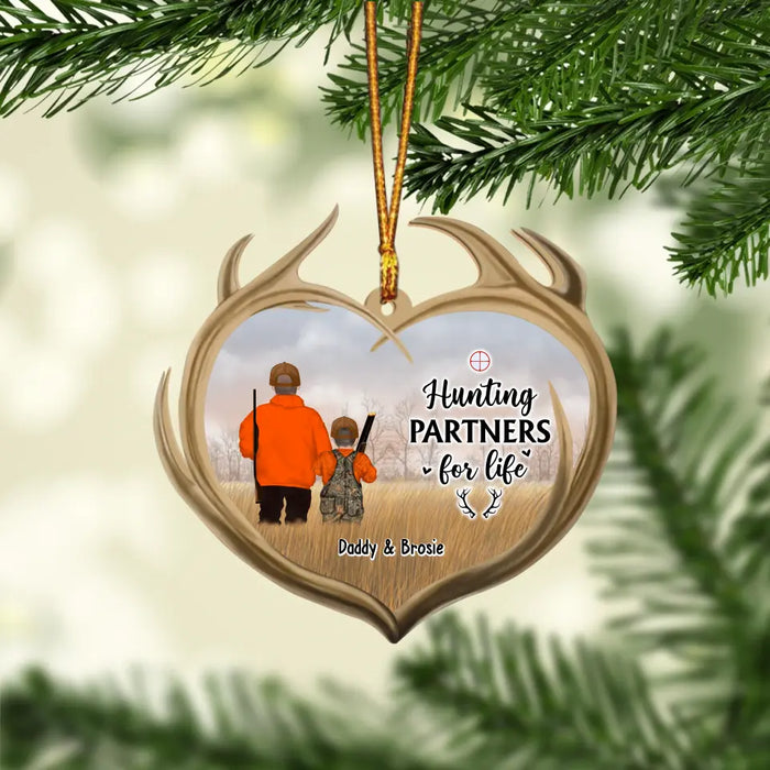 Hunting Partners for Life - Personalized Gifts Christmas Custom Wooden Hunting Ornament for Family, Hunting Lovers