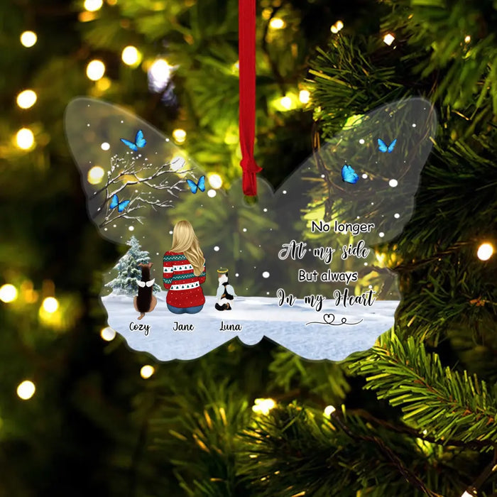 No Longer at My Side but Always in My Heart - Personalized Christmas Gifts Custom Memorial Ornament for Loss of Pet, Dog Cat Loss Sympathy Gifts