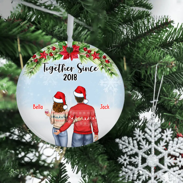 Couple Together Since Anniversary - Personalized Christmas Gifts Custom Ornament For Couples