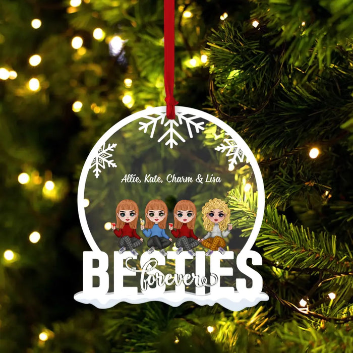 Besties Forever - Personalized Gifts Custom Ornament For Friends, Christmas Gift For Besties, BFF, Soul Sisters