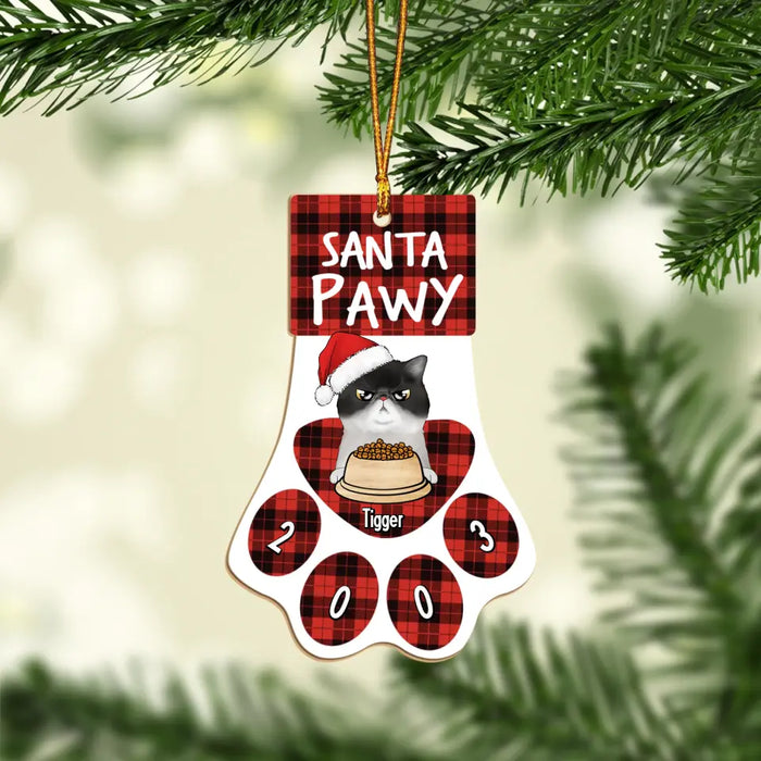 Santa Paws - Personalized Christmas Gifts Custom Wooden Ornament For Cat Lovers