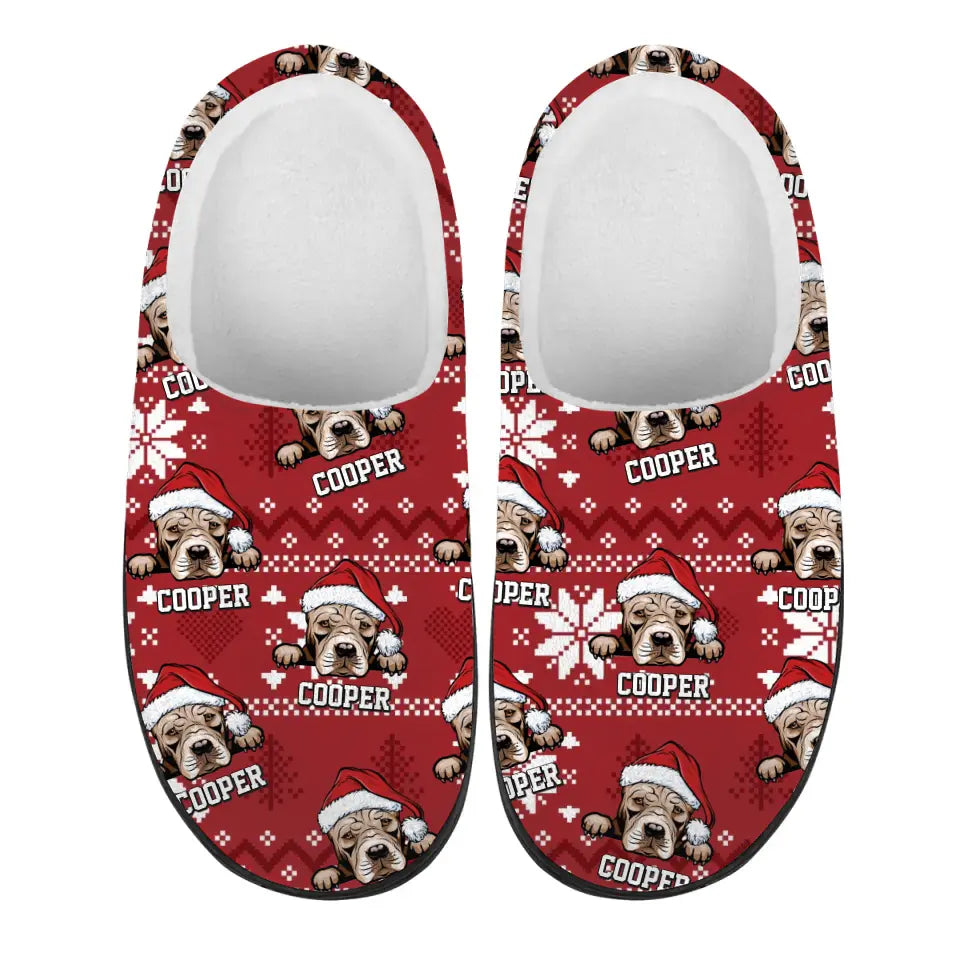 Personalized Custom Dog Slippers, Unisex Home Slippers, Christmas Gift