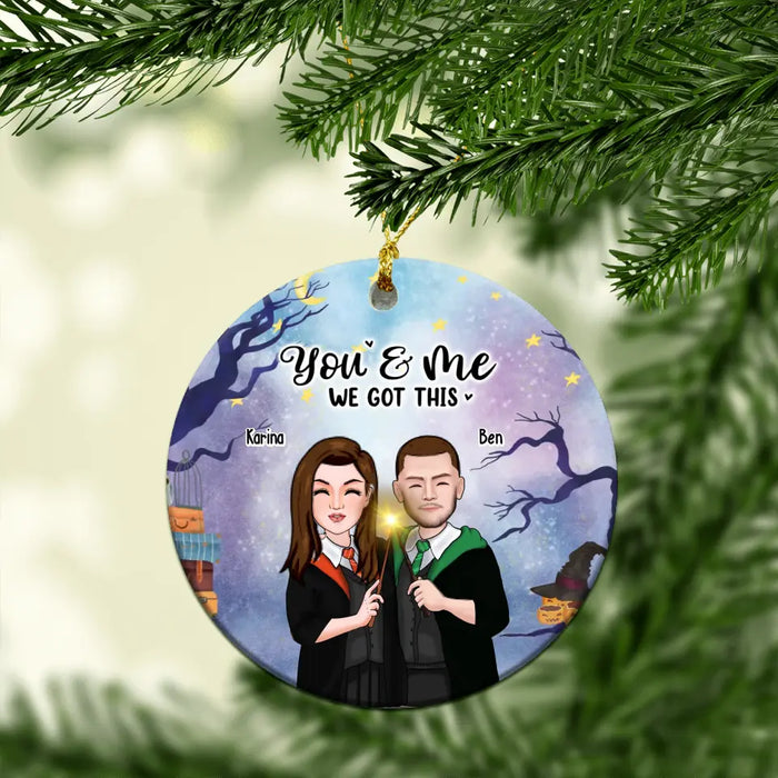 You Will Forever Be My Always - Personalized Christmas Gifts Custom Ornament For Couples, Wizard Couple Portrait Ornament