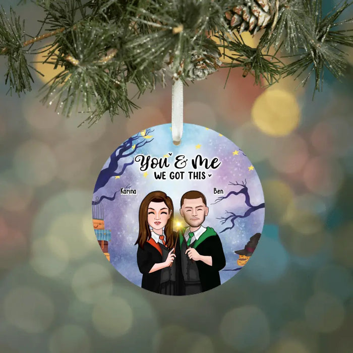 You Will Forever Be My Always - Personalized Christmas Gifts Custom Ornament For Couples, Wizard Couple Portrait Ornament