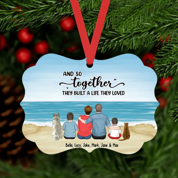 Family Where Life Begins and Love Never Ends - Personalized Christmas Gifts Custom Ornament for Family, Dog Cat Lovers