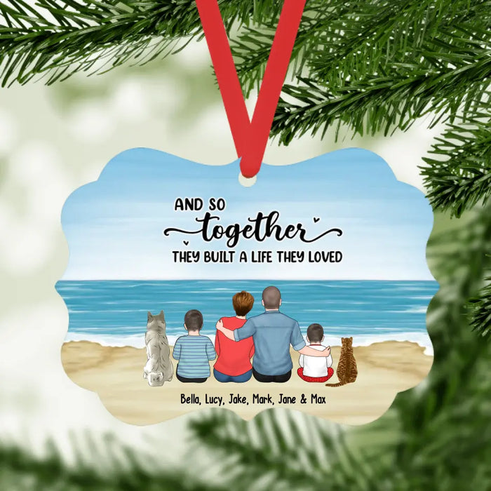 Family Where Life Begins and Love Never Ends - Personalized Christmas Gifts Custom Ornament for Family, Dog Cat Lovers