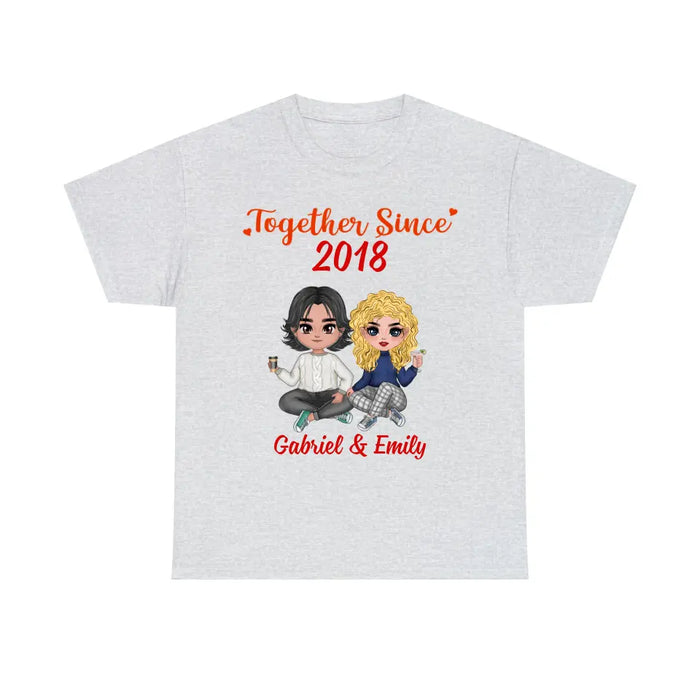 Chibi Couple Together Since - Personalized Shirt For Couples, For Him, For Her, Anniversary
