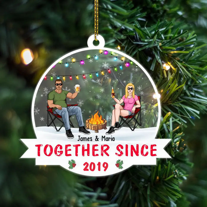 Together Since Custom Year - Personalized Christmas Gifts Custom Acrylic Ornament For Couples