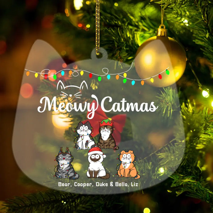 Meowy Catmas - Personalized Christmas Gifts Custom Acrylic Ornament for Cat Lovers