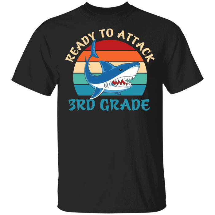Back to School Ready To Attack 3rd Grade Shark Youth T-Shirt
