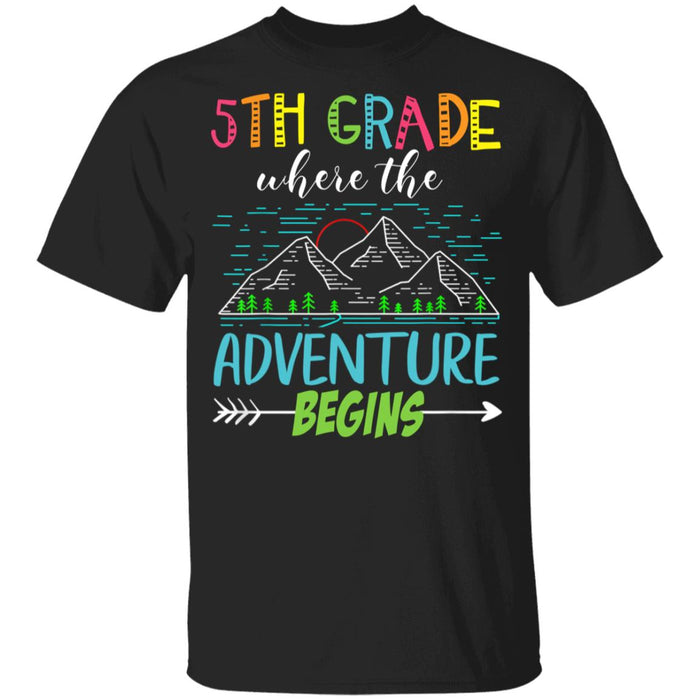 Back to School 5th Grade Where The Adventure Begins Youth T-Shirt