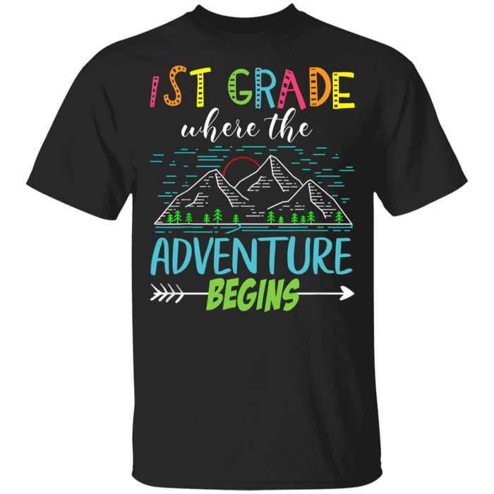 Back to School 1st Grade Where The Adventure Begins Youth T-Shirt