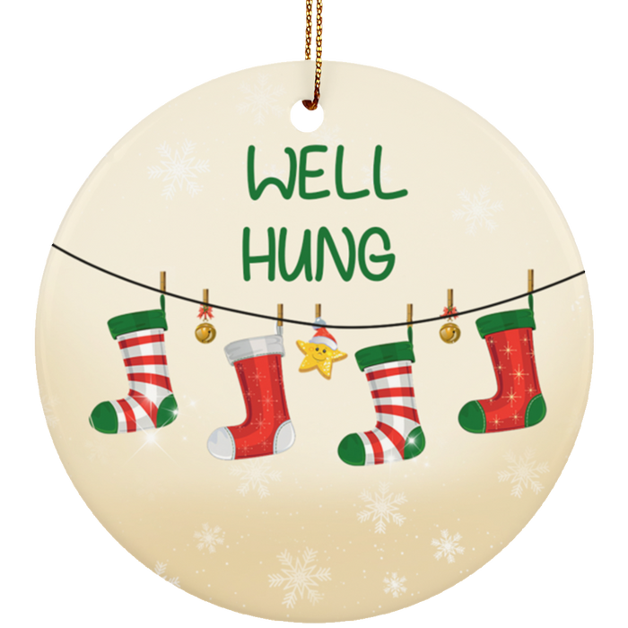 Well Hung Funny Christmas Tree Ornament
