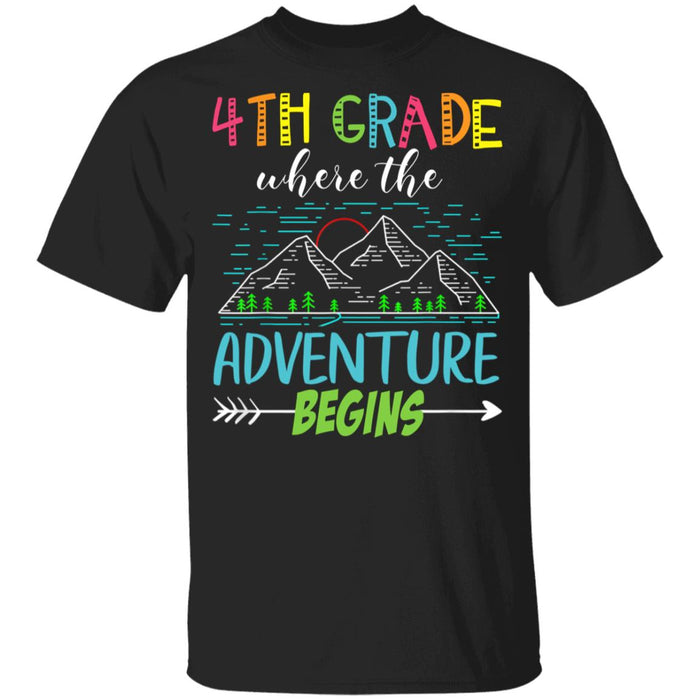 Back to School 4th Grade Where The Adventure Begins Youth T-Shirt