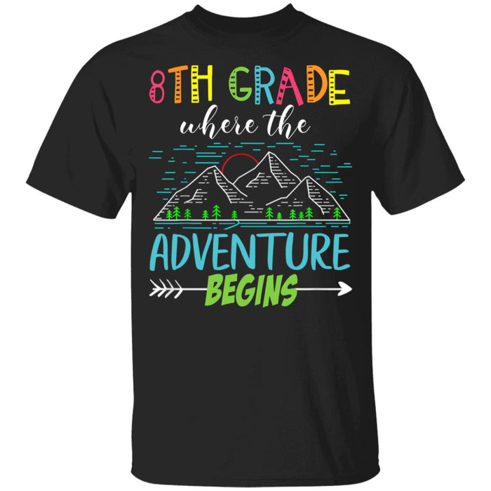 Back to School 8th Grade Where The Adventure Begins Youth T-Shirt