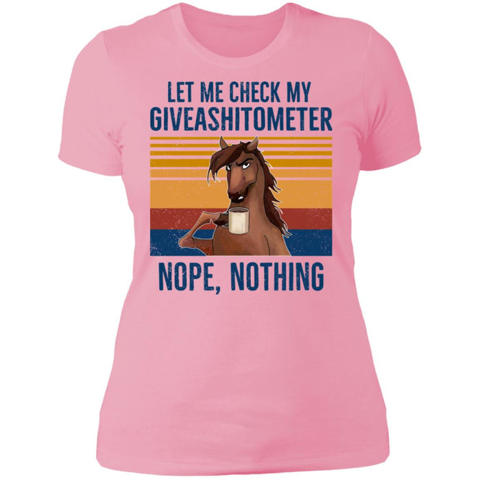 Let Me Check My Giveashirtometer Nope Nothing Horse Shirt