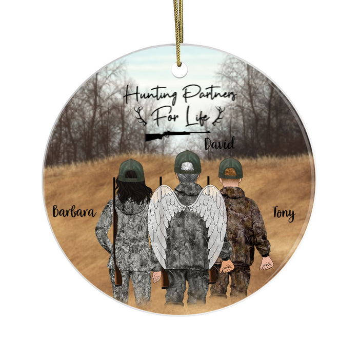 Personalized Ornament, Parents and Son Hunting Partners, Custom Gift for Christmas