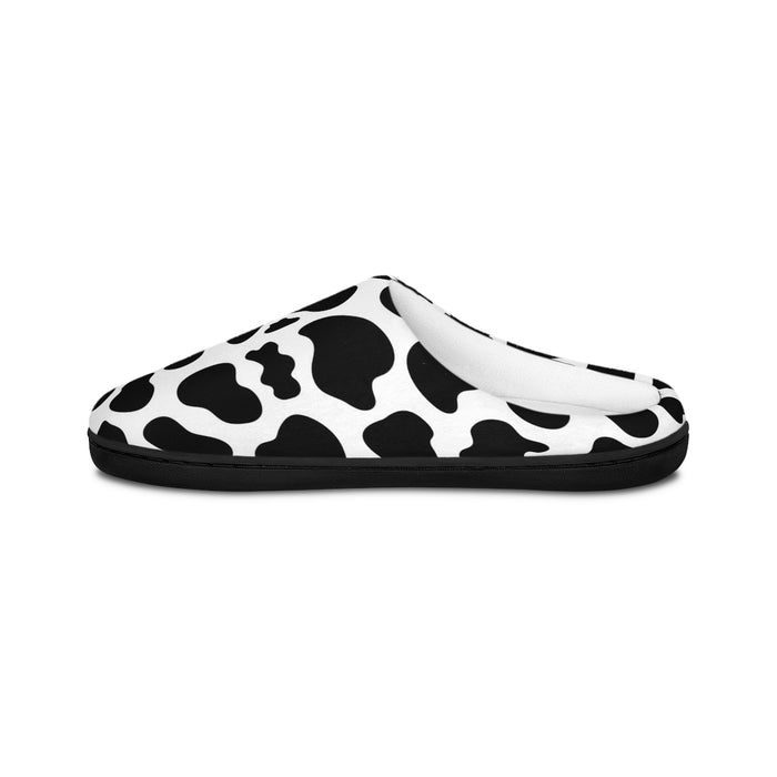 Black/White Cow Print Slippers For Women