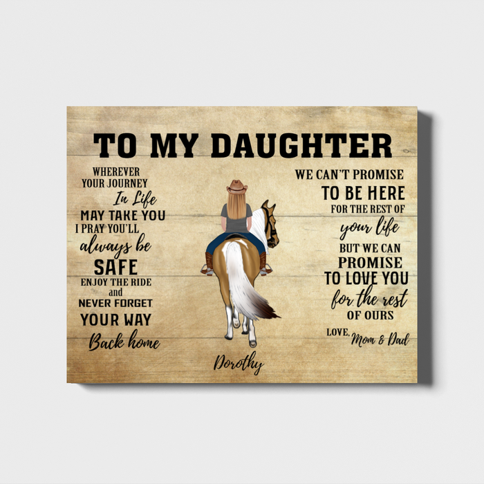 Personalized Gifts Custom Horseback Riding Canvas for Daughter - Horseback Riding