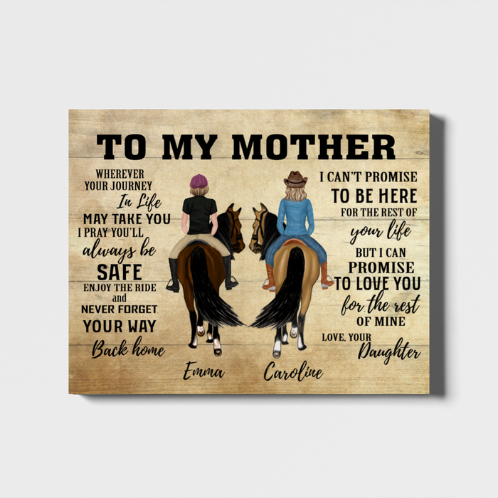 Personalized Gifts - Custom Horseback Riding Canvas for Mom Horseback Riding