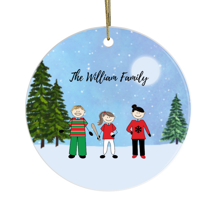 Personalized Gifts Custom Family Ornament For Kids For Family - Up To 4 Kids - Christmas