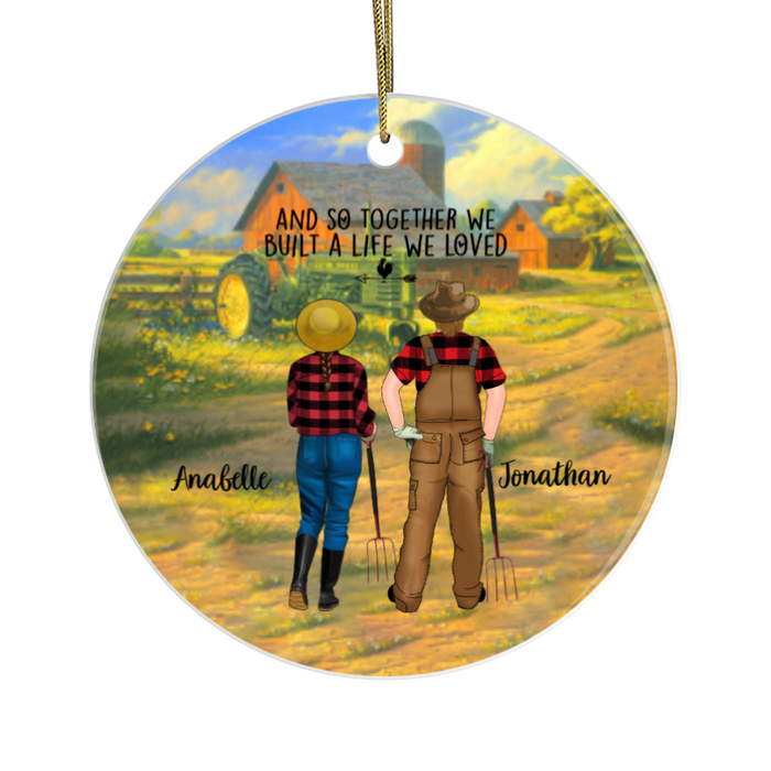 Personalized Ornament, Farmer Couple Standing Gift for Christmas Farming Lovers