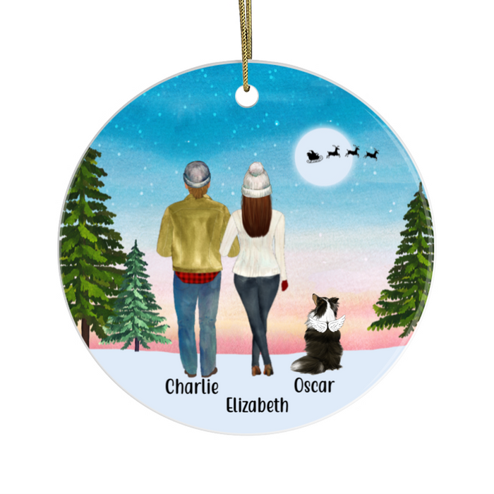 Personalized Ornament with Dog, Christmas Gift, Couple and Dog