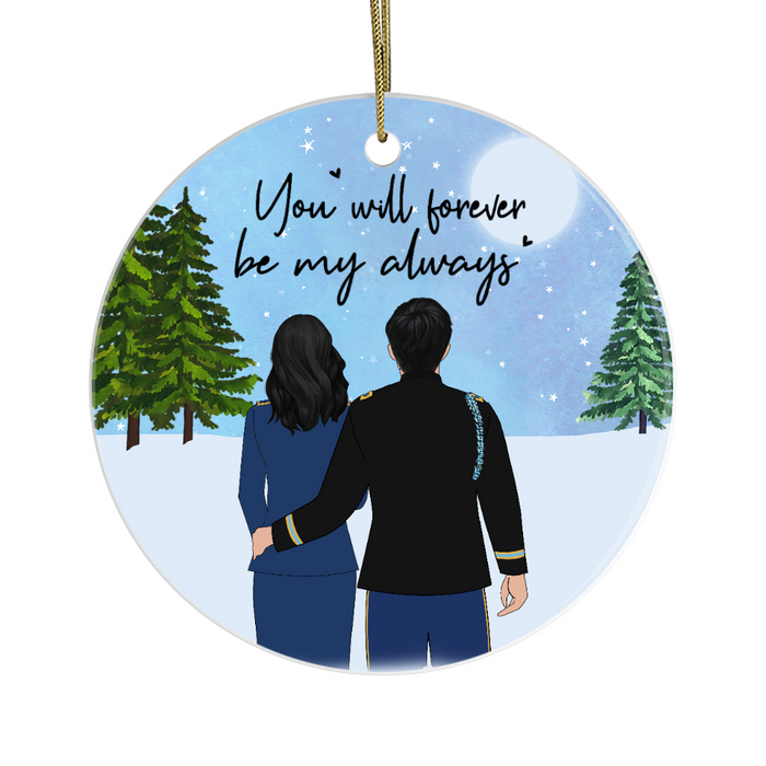 Personalized Ornament, Military Couple, Custom Gift without Name for Christmas